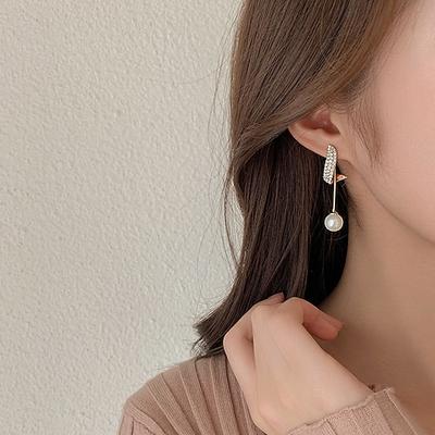 Damen Perlen Tropfen-Ohrringe Edler Schmuck Klassisch Kostbar Stilvoll Einfach Ohrringe Schmuck Weiß Für Hochzeit Party 1 Paar Image