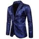 Herren Jacke Blazer Sakko Hochzeit Party warm Tasche Jacquard Winter Blumen Strassenmode Elegant Steigendes Revers Standard Baumwolle Schwarz Gelb Rote Marineblau Purpur Jacken