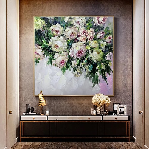 Mintura handgefertigte Blumen-Ölgemälde auf Leinwand, Wandkunst, Dekoration, moderne abstrakte Landschaftsbilder für Heimdekoration, gerollte, rahmenlose, ungedehnte Malerei Image