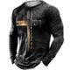 Herren T Shirt Tee Graphic Tee Distressed T Shirt Templar Cross Graphic Prints Cross Crew Neck Schwarz Rot Braun Grün Silber Schwarz 3D Print Outdoor Daily Long Sleeve Print Kleidung