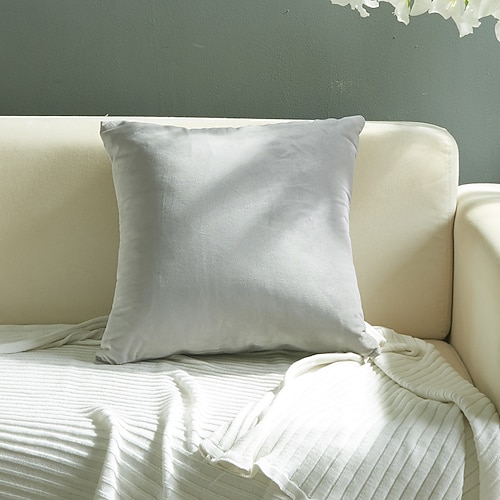 Dekorative Wurfkissen, Samt-Kissenbezug, einfarbig, für Schlafzimmer, Wohnzimmer, Sofa, Couch, Stuhl, Rosa, Blau, Salbeigrün, Lila, Gelb, gebranntes Orange Image