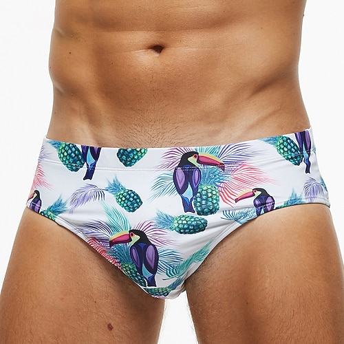 Herren Bademode Badehosen Blumen Tropisch Strand Schwimmbad Sport Basic Schwarz Weiß Image