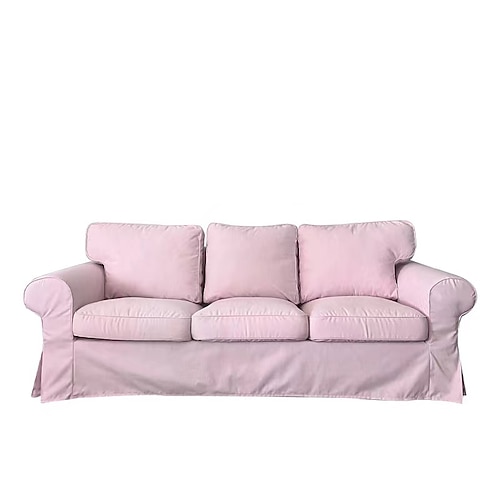 3-Sitzer Sofaüberwurf Ektorp Couchbezug mit 3 Kissenbezügen und 3 Rückenlehnenbezügen Burgunderrot Ektorp Überzug Waschbarer Möbel Schoner Image