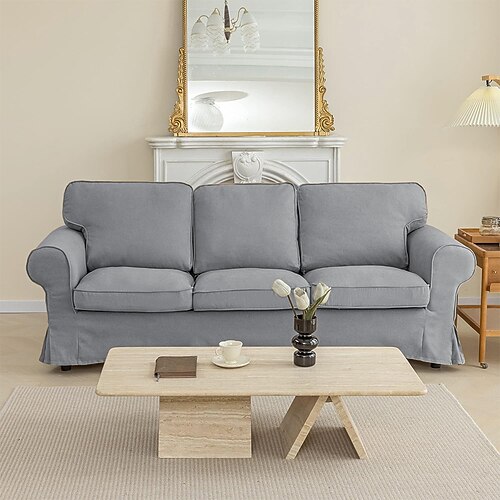 3-Sitzer Sofaüberwurf Ektorp Couchbezug mit 3 Kissenbezügen und 3 Rückenlehnenbezügen Burgunderrot Ektorp Überzug Waschbarer Möbel Schoner