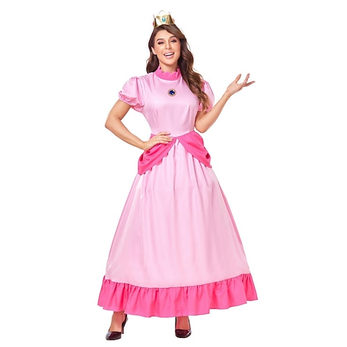Buchwoche 2026 Prinzessin Peach Karneval Cosplay Kostüm Super Bros Cosplay Erwachsene Damen Karneval Maskerade Karneval Halloween Leistung Einfaches Karnevalskostüm Verkleiden Image