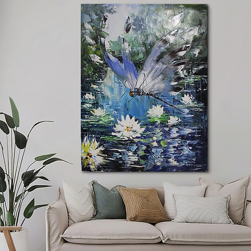 Handgefertigtes Ölgemälde auf Leinwand, Wandkunst, Dekoration, modernes Tier, abstrakter Schmetterling für Heimdekoration, gerolltes, rahmenloses, ungedehntes Gemälde Image