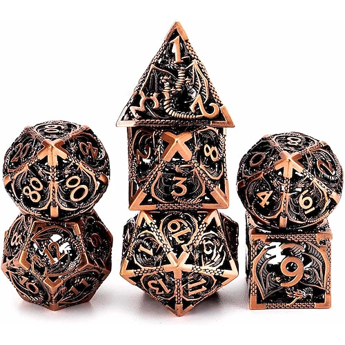 Cthulhu Metall Hohldrachenkörper Würfel DND Drache und Dungeon Laufgruppe Brettspiel Mehrseitige Zahlen Weihnachtsgeschenk
