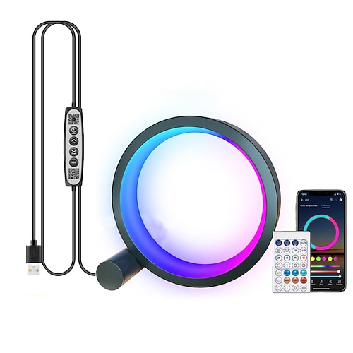 LED Smart Light RGB Desktop Atmosphären Schreibtischlampe Bluetooth APP Steuerung Geeignet für Spielzimmer Schlafzimmer Nachttischdekoration Shustar Image