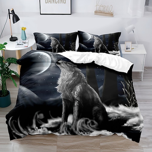 3D-Bettwäsche mit Marmordruck, Bettbezug, Bettwäsche-Sets, Bettdeckenbezug mit 1 bedruckter Bettbezug oder Bettdecke, 2 Kissenbezüge für Doppelbett/Queen/King Image