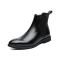 Herren Stiefel Abendschuhe Chelsea-Stiefel Übergrössen Klassisch Britisch Outdoor Täglich PU Stiefeletten / Stiefeletten Halbschuhe Schwarz Braun Herbst Winter