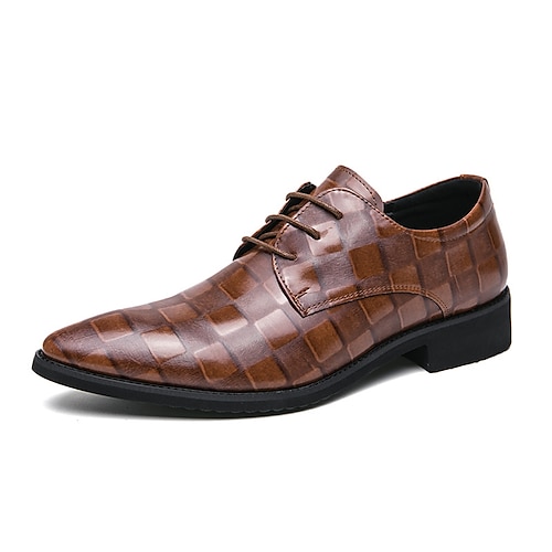 Herren Outdoor Bullock Schuhe Metallische Schuhe Wanderschuhe Brautkleider schlicht Täglich Leder Komfortabel Stiefeletten / Stiefeletten Halbschuhe Schwarz A Schwarz Braun Frühling Herbst