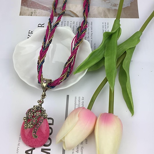 1 Stück Anhänger Halskette For Damen Hochzeit Strasse Geburtstag Aleación Wassertropfen Halskette Birne Image