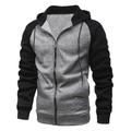 Herren Zip Hoodie Kapuzenjacke Hoodie Sweatshirt Kapuze Oberbekleidung Sweatjacke Schwarz Königsblau Blau Khaki Hellgrau Mit Kapuze Feste Farbe Arbeit Casual Strassenmode Sportbekleidung Büro Casual