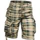 Herren Cargo Shorts Kurze Hosen Shorts Kurze Hosen Bermudas Tasche Plaid Komfort Atmungsaktiv Outdoor Täglich Ausgehen Brautkleider schlicht Groß und hoch Grün Khaki