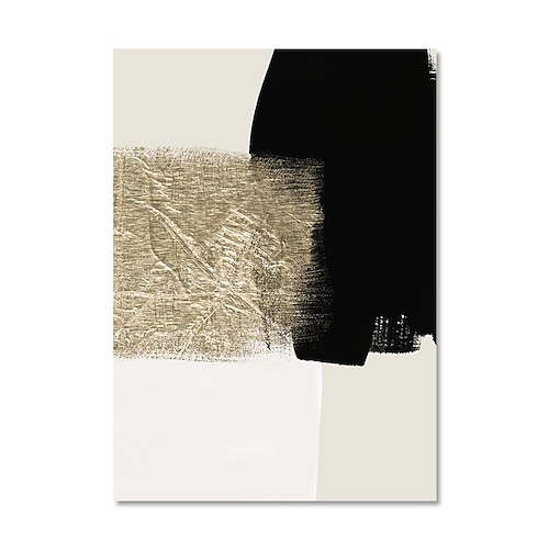 moderne abstrakte beige schwarz gold minimalistische poster wandkunst leinwand gemälde druckbild wohnzimmer interieur dekoration Image