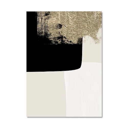 moderne abstrakte beige schwarz gold minimalistische poster wandkunst leinwand gemälde druckbild wohnzimmer interieur dekoration Image