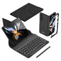 Handy Hülle Handyhüllen Für Samsung Galaxy Z-Falz 5 Z Fold 5 4 3 2 Ganzkörper-Gehäuse Abnehmbar mit Tastatur Leder Einfarbig PC PU-Leder