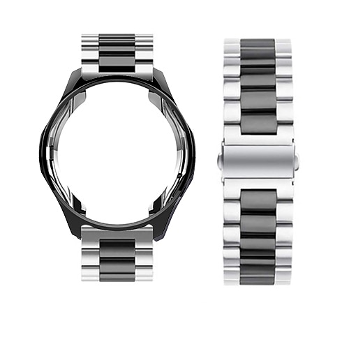 Uhrenarmband für Samsung Galaxy Watch 6 5 4 40/44mm Watch 6 Classic 43/47mm Watch 5 Pro 45mm Watch 4 Classic 42/46mm 3 41mm Edelstahl Ersatz Gurt mit Fall Sportarmband Armband Image