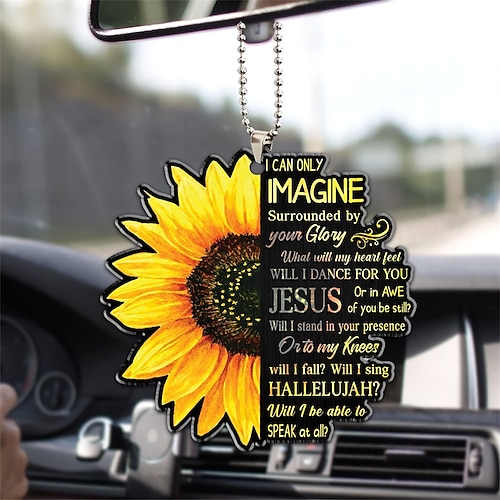 Kreuz Flügel Gott Glaube Rose rosig Schmetterling Christian Denkmal Jesus Auto Rückspiegel Zubehör Weihnachtsbaum Ornament Dekoration hängender Charme Innenrückspiegel Anhänger Dekor Geschenk Image