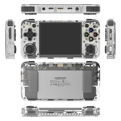 Anbernic RG35XX H Handheld-Spielekonsole, tragbarer Audio-Video-Player mit 3,5-Zoll-HD-Bildschirm, tragbare Retro-Spielekonsole mit Doppelwippe