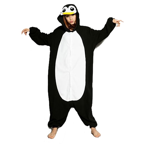Karnevalskostüm Tier Pinguin Zeichentrick Karneval Kigurumi-Pyjamas Ausgefallene Kostüme Onesie-Kostüm Warm Schlafanzug Lustiges Kostüm Erwachsene Unisex Männer und Frauen Halloween Karneval Leistung