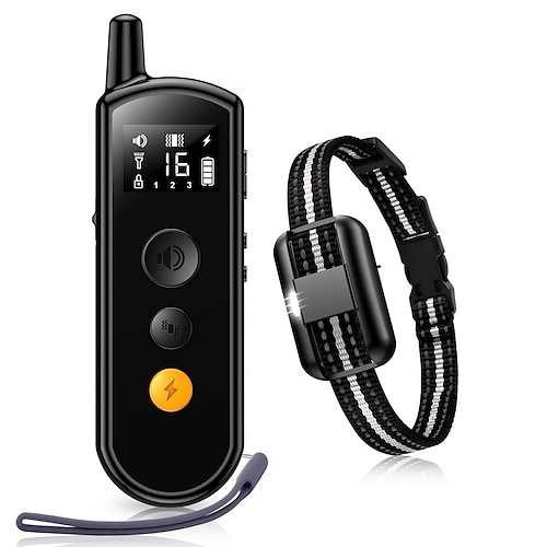 2000ft ferngesteuertes Hundetrainingshalsband, Elektroschock, Vibrationspiepmodus, 16-stufige Tastensperre, IPX8, wasserdicht, wiederaufladbar Image