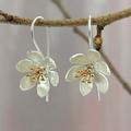 Damen Kreolen Edler Schmuck Klassisch Blütenform Elegant Stilvoll Ohrringe Schmuck Silber Für Geschenk Festival 1 Paar