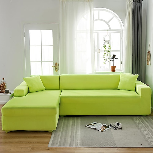 Stretch-Sofabezug, Schonbezug, weinrot, elastisch, Sofagarnitur, Sessel, Loveseat, 4- oder 4- oder 3-Sitzer, L-Form, graublau, einfarbig, weich, strapazierfähig, waschbar Image