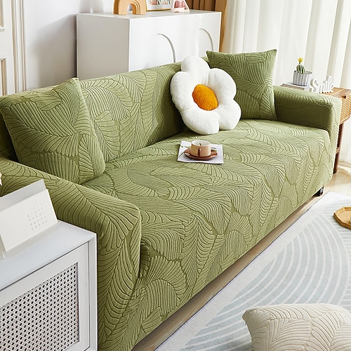 Grauer Stretch-Sofabezug, Sofaüberzüge, weicher, langlebiger Couchbezug, 1 Stück, Spandex-Jacquard, waschbarer Möbelschutz, passend für Sesselsitz/Loveseat/Sofa/XL-Sofa Image
