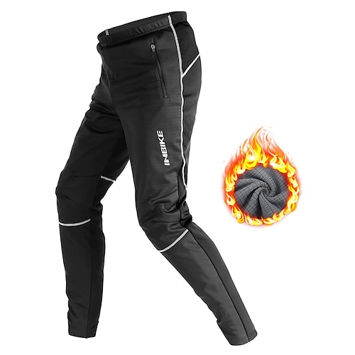 INBIKE Herren Streifen Fahrradhose Fahhrad Hosen Unterteile Formpassend Mountainbike MTB Straßenradsport Sport Thermowarm Wasserdicht Regenfest Frontreißverschluss Schwarz Bekleidung Fahrradbekleidung