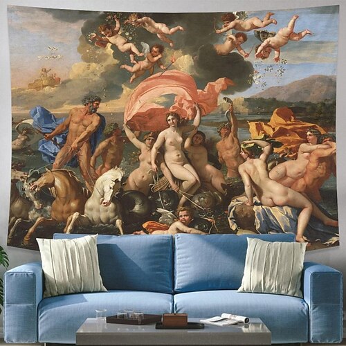 Kunst Mittelalterlicher Renaissance-Wandteppich Mittelalter Wandkunst Großer Wandteppich Wanddekor Fotohintergrund Decke Vorhang Zuhause Schlafzimmer Wohnzimmer Dekoration Image