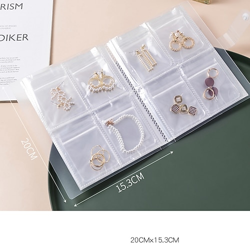 schmuck aufbewahrungsbox ohrstecker antioxidationsring handverzierung transparent staubdichte aufbewahrungstasche halskette schmuckbuch versiegelte tasche Image