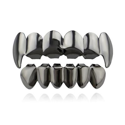 Zahnersatz / Zahngitter HipHop Alles Körperschmuck Für Karnival Party Moderner Stil Geometrisch Kupfer Pistole schwarze Zähne (Set) Pistole schwarze flache Zähne (Satz) Roségold flache Zähne (Set) Image