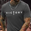Herren Buchstabe Grafikdrucke Glaube T Shirt Grafischen T-Shirt 100% Baumwolle Kurzarm Grafik Hemd Schwarz Weiß Dunkelmarine Bequemes T-Shirt Urlaub Straße Modedesigner-Kleidung