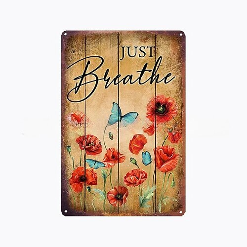 1 Stück Retro-Metall-Blechschild, Blumen-Blechschild, Vintage-Küchenschilder, Wanddekoration, Malerei, Wandbehang für Heimdekoration, Wandkunst, Metall-Blechschild, 20 x 30 cm/8'' x 12'' Image