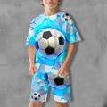 Jungen 3D Graphic Fußball T-Shirt Shorts T-Shirt-Set Kleidungsset Kurzarm 3D-Drucke Sommer Frühling Aktiv Sport Modisch Polyester kinderkleidung 3-13 Jahre Outdoor Strasse Urlaub Regular Fit