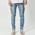 Herren Jeans Cargohose Cargohosen Eng Hose Hosen Multi Pocket Glatt Komfort Atmungsaktiv Outdoor Täglich Ausgehen Baumwollmischung Modisch Brautkleider schlicht Schwarz Leicht Blau