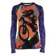 Damen Downhill Jersey Langarm MTB Mountain Rennrad Winter Schwarz Rosa Dunkellila Blumen Pflanzen Fahhrad Atmungsaktiv Schnelltrocknend Sport Mit Mustern Blumen Pflanzen Lustig Bekleidung