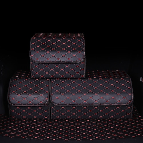 1 Stück Kofferraum-Organizer Wasserdicht Faltbar Hohe Kapazität PU Für SUV Lastwagen Van Image