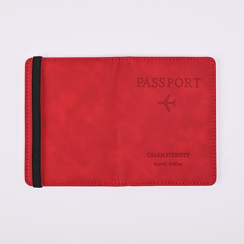 Leder Reisepasshülle RFID elastisches Band Reise Kredit-ID-Karten wasserdichte Reisepasshülle Herren Damen Geldbörse Dokumentenorganizer Image