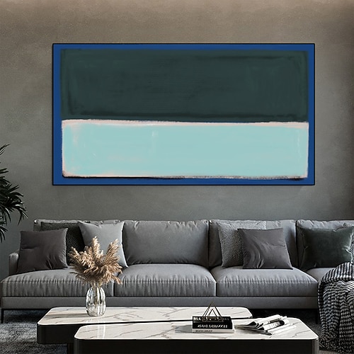 Extra großes Gemälde, blaues und himmelblaues abstraktes Gemälde, abstraktes Gemälde, modernes Gemälde, übergroßes abstraktes Gemälde, Wandkunst, Gemälde für Schlafzimmer, Wohnzimmer, Dekoration Image