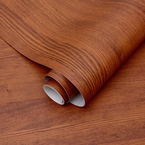 Coole Tapeten, braune Tapete, Wandbild, 3 m Kunststoffrolle, beige, selbstklebend mit selbstklebender Rückseite, strukturiertes Kontaktpapier, wasserdichte, verbesserte Vinylfolie, Möbelaufkleber für Image
