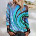 Damen Pullover Zur Seite fahren Ölgemälde Bedruckt Alltag Sport 3D-Druck Aktiv Strassenmode Kapuzenpullover Sweatshirts Blau Grau Orange