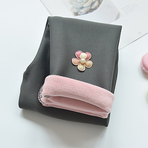 Baby Mädchen Gamaschen Blumen Kuschelig Outdoor Baumwolle 3-7 Jahre Herbst Schwarz Rosa Marineblau Image