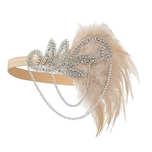 Kopfbedeckung Flapper Stirnband Federn Stirnband Retro Vintage 1920s Aleación Für Der große Gatsby Cosplay Karneval Damen Modeschmuck Modeschmuck