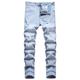 Herren Jeans Hose Hosen Tasche Zerrissen Glatt Komfort Atmungsaktiv Outdoor Täglich Ausgehen Denim Modisch Brautkleider schlicht Leicht Blau