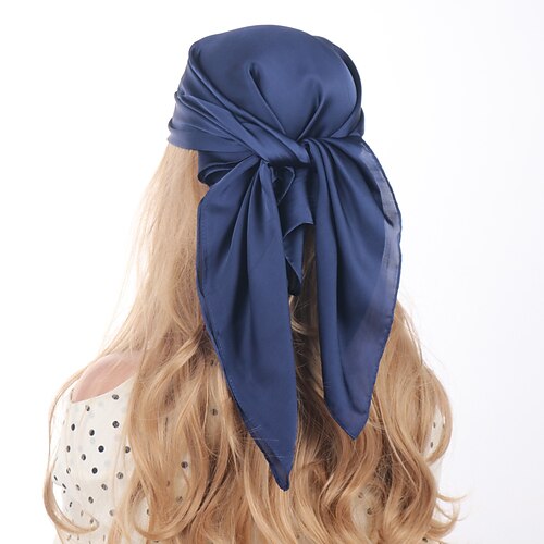 Kopf Haar Schal Wie Satin Seide Schal Schlaf Haar Wickeln für Königs Tag Lässig Täglich Orange Einfarbig 27,5 für Frauen Image