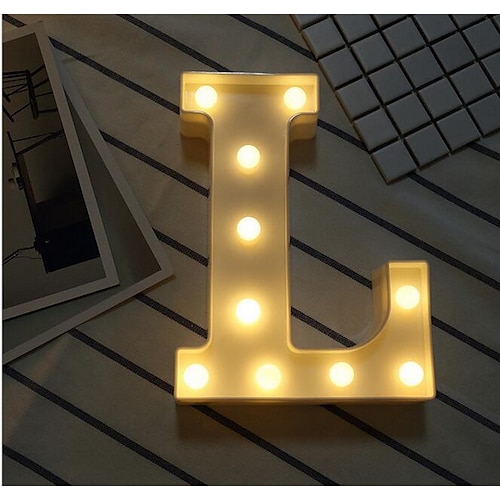 LED Nachtlicht/Nachtlampe LED Brief Lichter Zeichen 26 Buchstaben Alphabet leuchten Buchstaben Zeichen für Nachtlicht Hochzeit Geburtstagsparty batteriebetriebene Weihnachtslampe Home Bar Dekoration Image