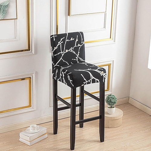 Stretch-Bezug für Barhocker Stuhlhussen, Kneipen-Thekenhocker, Stuhlbezug für Esszimmer, Café, Möbel, Sitzbezug, Stretch-Schutz, rutschfest, mit elastischem Boden