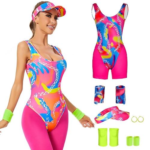 Puppe Cosplay Kostüm Austattungen Herren Film Cosplay Retro Vintage Intensives Rosa Rosa Trainingsoutfit (männlich) Rosa Trainingsoutfit (Damen) Maskerade Karneval Weste oben Hosen